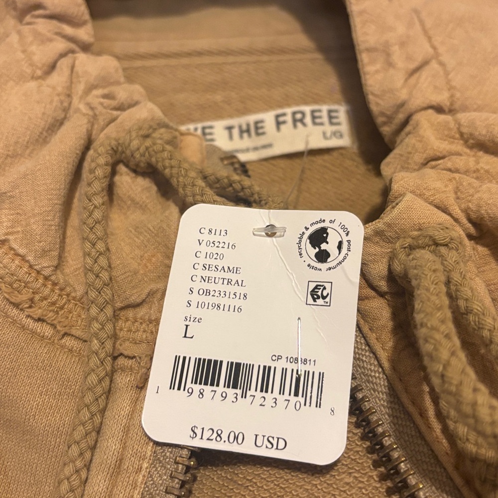 Free People We The Free Dune Buggy Cardigan Jacket Top Cotton Terry - Picture 5 of 6